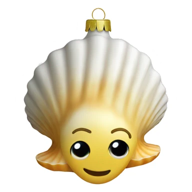 A seashell christmas ornament sticker