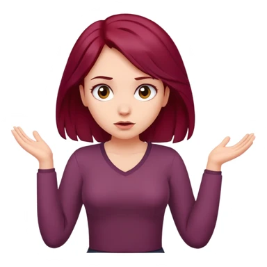 Beautiful long burgundy haired girl, shrugging shoulders sticker