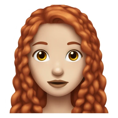girl with red long hair, white skin septum piercing and brown eyes sticker
