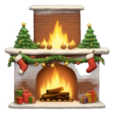 Christmas fireplace sticker