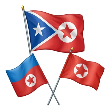 About a emoji flag combination with Puerto Rico + North Korea emoji flag combination sticker