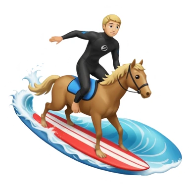 Man on horse surfing sticker