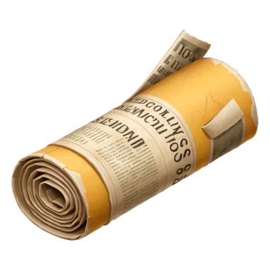 rolled up newspaper sticker