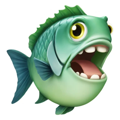 Fish with a cucumber in its mouth sticker