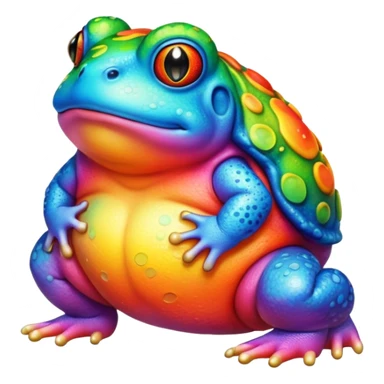 fat round rainbow toad walking sticker
