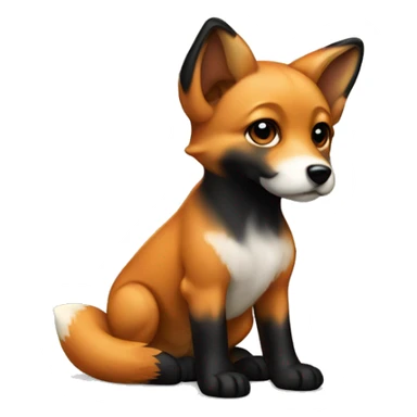 Fox dog puppy with black muzzle sticker
