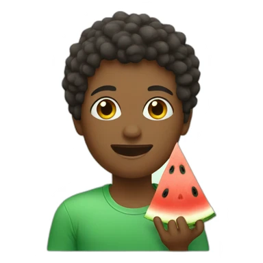 African eating watermelon sticker