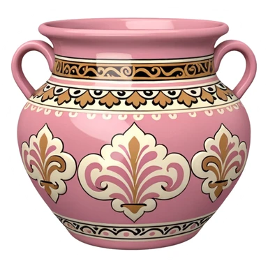 Pink, white and beige Talavera pot sticker