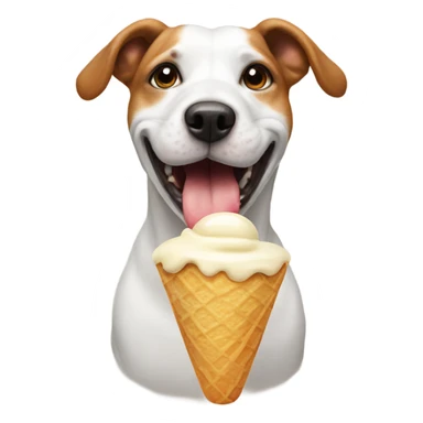 dog eating icecream  sticker