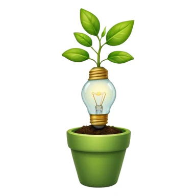 lightbulb sprouting from a plant pot, symbolizing innovation and start-up growth sticker
