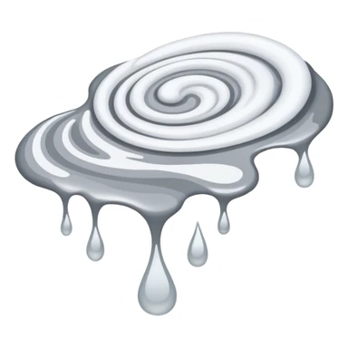 a puddle of white and grey liquid sticker