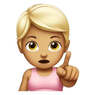 angry baby girl pointing with hand sticker
