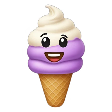 Ice cream with a face sticker