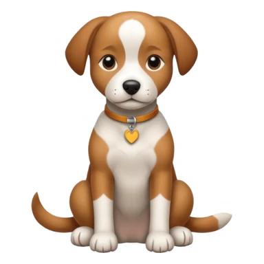 brown and white dog sitting with paws crossed sticker