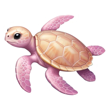 adorable light pink baby sea turtle swimming in water sticker