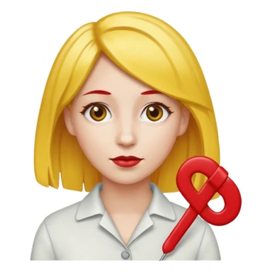 kırmızı toka takan kadın, sarı saçlı sticker