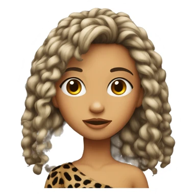 Ragazza capelli scuri con leopardo sticker