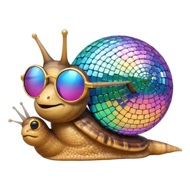 Snail with discoball shell and sunglasses sticker