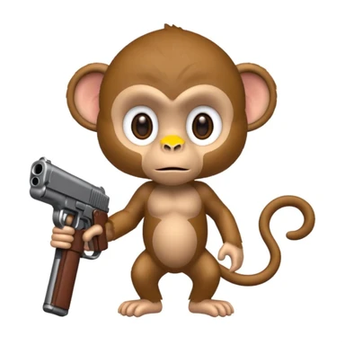 Gun holding a monkey sticker