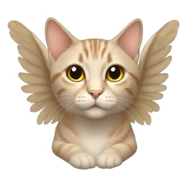 Light Beige tabby cat with angel wings sticker