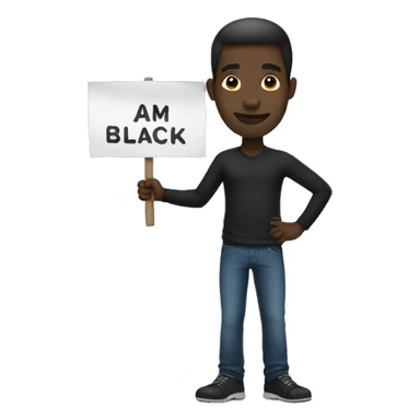 Black man holding a sign saying i am black sticker