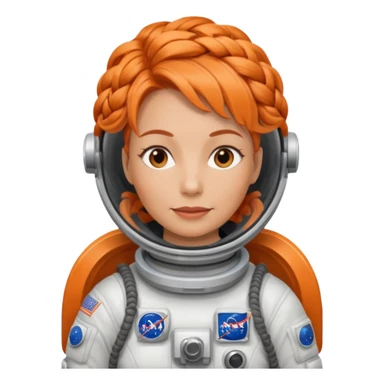Astronauts, Middle-age, female, orange braided hair sticker