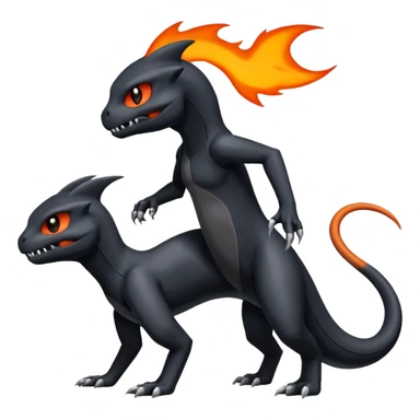 Shiny Duskull-Salandit-Umbreon-Charmeleon-Fakémon-hybrid-creature (full body)  sticker