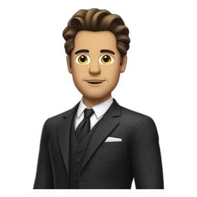 Benocio del toro suit slicked back hair sticker