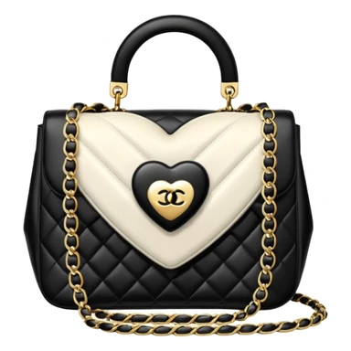 chanel heart white color bag sticker