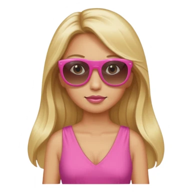 dior women with long blonde hair, pink dress, wear sun glasses sticker
