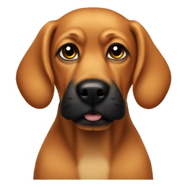 Ginger dog with black upright ears and black muzzle sticker