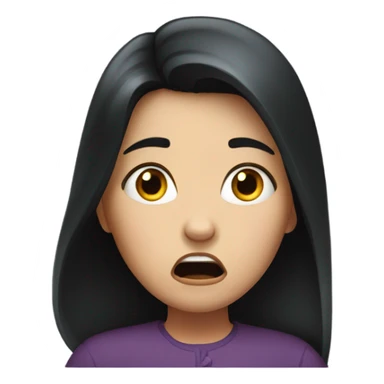 Girl scared dark hair sticker