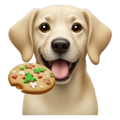 Dog eating christmas cookie sticker