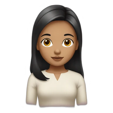 young girl with black hair sticker