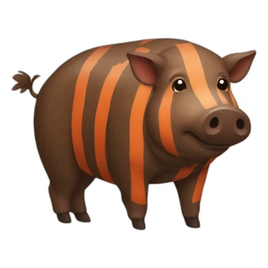 brown boar with orange stripes in cheecks sticker