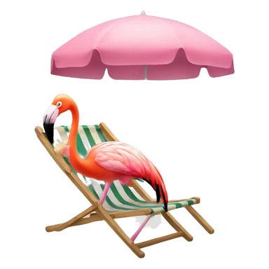 Flamingo sitting on a beach chair sticker
