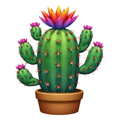 rainbow cactus sticker
