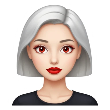 She is a cool and confident young woman with sparkling light gray eyes and fair, smooth skin. She is very beautiful. sticker