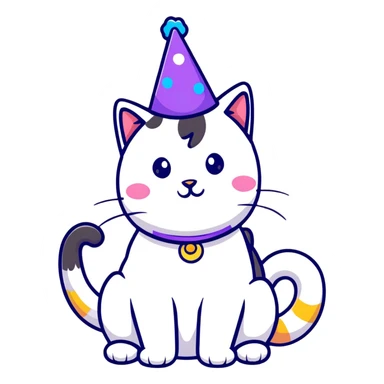 party cat with confetti sticker