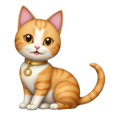 Cat with crescent-shaped collar, playful pose. sticker