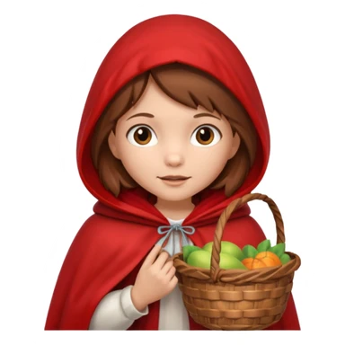 little red riding hood with brown hair 10 years old sticker