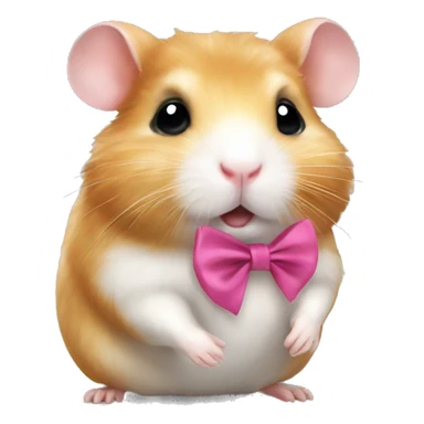hamster cute with bow  sticker