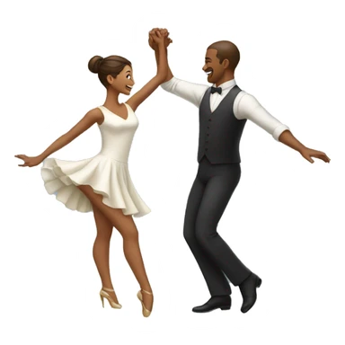 Dancing woman with a dancing man sticker