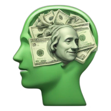 Money and brain  sticker