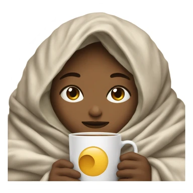 Light girl inside a blanket sipping coffee eyes closed sticker