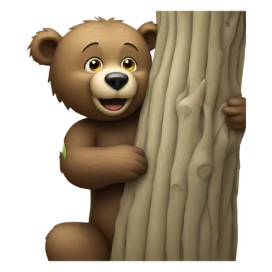 Bear scratching against willow tree sticker