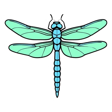 dragonfly, cartoonish sticker style sticker