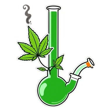 Weed plant and bong sticker