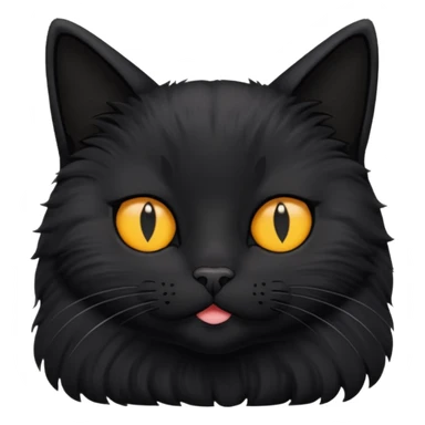 Black cat laying down with eyes closed and the text 'purr' above its head sticker