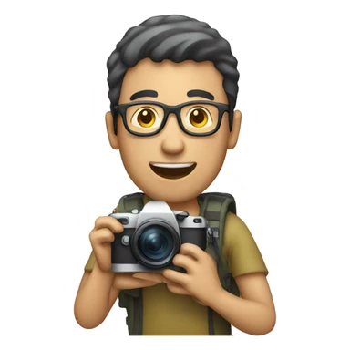 man holding a digital camera sticker